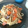 あず7225's cooksnap of when they made ナスとひき肉の和風味噌味パスタ.