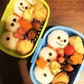 y_u♡'s cooksnap of when they made クリスマス 簡単 キャラ弁＊雪だるま.