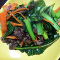 ズッキーニ侍's cooksnap of when they made 牛と小松菜の炒めもの.