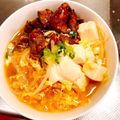 あずき312's cooksnap of when they made 焼肉屋さんのピリ辛カルビクッパ♡.