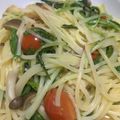 3monsters's cooksnap of when they made シンプル塩パスタ(ほうれん草プチトマト).