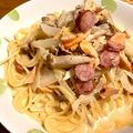 やくすかん's cooksnap of when they made ◎鮭ほうれん草しめじのクリームパスタ◎.