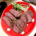 おん◎'s cooksnap of when they made 炊飯器とジップロックで簡単鹿肉のロースト.