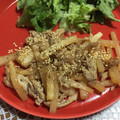 chi−ちゃん's cooksnap of when they made 豚の生姜焼き大根（黒胡椒風味）.