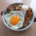 ラリー＆サラ's cooksnap of when they made ロコモコ風から揚げ月見丼.