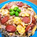 ⭐とっくん⭐'s cooksnap of when they made ウィンナー＆卵入り☆定番もやしチャーハン.