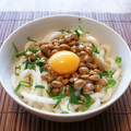 mocomocochan's cooksnap of when they made たまごと納豆のまぜまぜおうどん♪.
