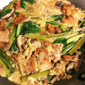 タールイ０２０５'s cooksnap of when they made 残り物アレンジ☆唐揚げとほうれん草卵とじ.