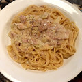 時々肉を食べたい's cooksnap of when they made ツナ缶とほうれん草のクリームパスタ.