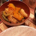 Emmabeagle's cooksnap of when they made かぼちゃとゴーヤの煮物.