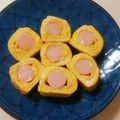 つぼみの's cooksnap of when they made お弁当に★魚肉ソーセージ入り卵焼き.