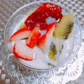 928るびすけ☆☆'s cooksnap of when they made 皆大好き～いちご練乳よーぐると☆.