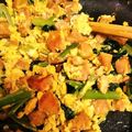 SUEtommy's cooksnap of when they made スパム小松菜卵の炒め物【マヨカレー味】.