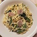 ☆うさきちさん☆'s cooksnap of when they made ほうれん草とベーコンのクリーミー焼きそば.