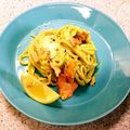 昇父さん's cooksnap of when they made 簡単！サーモンとアボカドのオイルパスタ.
