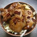 もるキッチン☆'s cooksnap of when they made 豚トロとキャベツのソース丼.