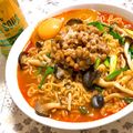 ゆにこーん☆'s cooksnap of when they made にら&納豆☆辛ラーメン.