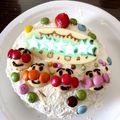 ちっころべ＊'s cooksnap of when they made アンパンマンの簡単！バースデーケーキ★.