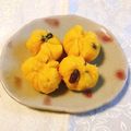 yesmama's cooksnap of when they made 薩摩芋と林檎の茶巾.