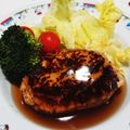 ころべぇ☆'s cooksnap of when they made 鶏胸肉でふんわり照り焼きハンバーグ.