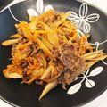 hapiyumi's cooksnap of when they made 簡単 コストコ プルコギで作る 牛ゴボウ.