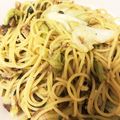 mahiru's cooksnap of when they made ビールに！鯖缶キャベツのオイスターパスタ.