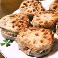 クリーピングタイム☆'s cooksnap of when they made れんこんはさみ焼き★辛子醤油.