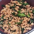 クッキングりな's cooksnap of when they made 冷蔵庫で保存！ひき肉とニラのピリ辛丼.