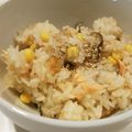 クックパッドごはん部's cooksnap of when they made 秋鮭とトウモロコシ、きのこの炊き込みご飯.