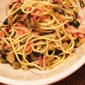 fuji's cooksnap of when they made 白だしで♪簡単絶品☆豚高菜パスタ.