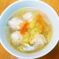 ミサシオハヤ♪'s cooksnap of when they made 白菜と鶏団子の春雨スープ♪.