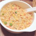 琥珀まる's cooksnap of when they made 1歳ご飯☆塩鮭とコーンのバター炒飯.