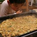 ハナちゃん母さん's cooksnap of when they made 白菜と柿の種の もんじゃ焼き.