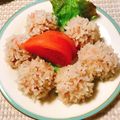 yesmama's cooksnap of when they made お正月に！華やか☆紅白もち米肉団子.