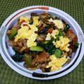 南国diver's cooksnap of when they made まいたけとふわふわ卵の焼きうどん.