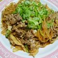ふみこばあ's cooksnap of when they made 豚コマと玉ねぎの食べラー&焼肉のタレ炒め.