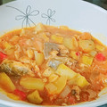 anpanda's cooksnap of when they made 彩り野菜と鯖缶の洋風煮込み.