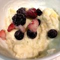 attchen's cooksnap of when they made おからバナナとブルーベリーの1分スイーツ.