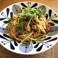 レオン先輩★'s cooksnap of when they made 簡単！ベーコンと水菜のカフェ風パスタ♡.