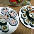 オチビちゃんちゃん's cooksnap of when they made ピンクのお花太巻き、恵方巻き.