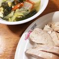 ねこねこさーん's cooksnap of when they made 鶏むね肉で蒸し鶏とスープ.
