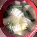 junarashi's cooksnap of when they made ほうれん草 白菜 油揚げの味噌汁.