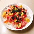 のんべぇヒロ's cooksnap of when they made 簡単 余ったお刺身で海鮮ばらちらし♪.