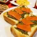 アイリッシュショコラ's cooksnap of when they made スモークサーモンのバジルトースト.