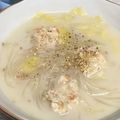 yummy?'s cooksnap of when they made 茅乃舎だしで！白菜と鶏つみれの豆乳スープ.