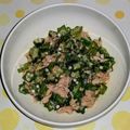 紅茶とチーズケーキ's cooksnap of when they made オクラのツナあえ.