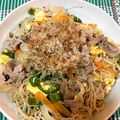 たもたんせなたん's cooksnap of when they made ピーマンと卵で手抜きそうめんチャンプルー.