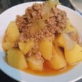 ぱんだ☆まん's cooksnap of when they made 鶏ひき肉の肉じゃが！ほっこり優しい味♡.