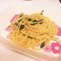 megland's cooksnap of when they made めんたいチューブでほうれん草パスタ.