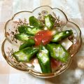 michi_tomo's cooksnap of when they made 長芋とオクラの梅肉和え.
